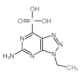 (3-amino-9-ethyl-2,4,7,8,9-pentazabicyclo[4.3.0]nona-2,4,7,10-tetraen-5-yl)phosphonic acid结构式