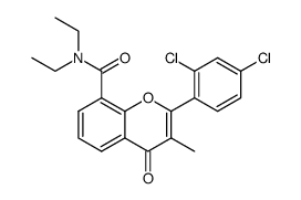 2',4'-dichloro-3-methylflavone-8-carboxylic acid N,N-diethylamide结构式