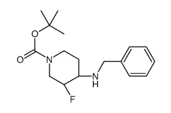 2-Methyl-2-propanyl (3S,4R)-4-(benzylamino)-3-fluoro-1-piperidine carboxylate Structure