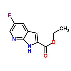 5-氟-1H-吡咯并[2,3-B]吡啶-2-羧酸乙酯结构式