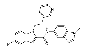 N-(1-methyl-1H-indol-5-yl)-5-fluoro-1-[(pyrid-3-yl)ethyl]-1H-indole-2-carboxamide结构式
