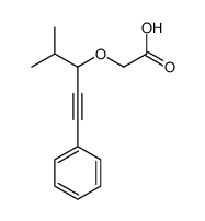 2-(4-methyl-1-phenylpent-1-yn-3-yl)oxyacetic acid结构式