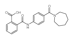 2-{[4-(1-Azepanylcarbonyl)anilino]-carbonyl}benzoic acid structure