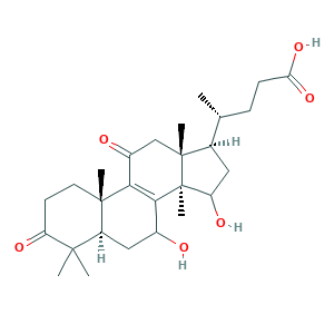 (5alpha)-11-dioxo-7,15-dihydroxy-4,4,14-trimethyl-3-Chol-8-en-24-oic acid structure