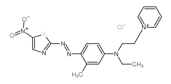 1-[2-[ethyl[3-methyl-4-[(5-nitrothiazol-2-yl)azo]phenyl]amino]ethyl]pyridinium chloride结构式