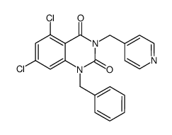 1-benzyl-5,7-dichloro-3-pyridin-4-ylmethyl-1H-quinazoline-2,4-dione Structure