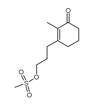 3-(3-((methanesulfonyl)oxy)propyl)-2-methyl-2-cyclohexenone结构式