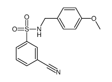 3-cyano-N-[(4-methoxyphenyl)methyl]benzenesulfonamide结构式