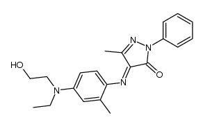 4-[-4-[Ethyl-(β-hydroxy-ethyl)amino]-2-methylphenylimino]-3-methyl-1-phenyl-2-pyrazolin-5-on Structure