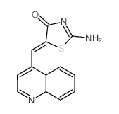 2-amino-5-(quinolin-4-ylmethylidene)-1,3-thiazol-4-one结构式