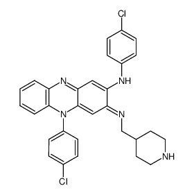 3-(4-chloroanilino)-10-(4-chlorophenyl)-2,10-dihydro-2-<(4-piperidinylmethyl)imino>phenazine结构式