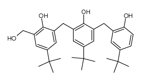 4-(tert-butyl)-2-(5-(tert-butyl)-2-hydroxy-3-(hydroxymethyl)benzyl)-6-(5-(tert-butyl)-2-hydroxybenzyl)phenol Structure