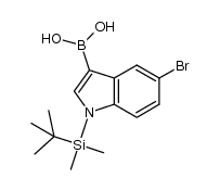 5-bromo-1-(tert-butyldimethylsilyl)-1H-indol-3-ylboronic acid结构式