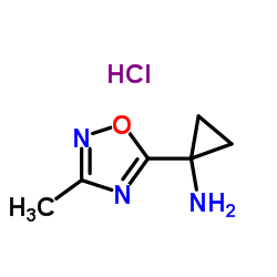 1-(3-methyl-1,2,4-oxadiazol-5-yl)cyclopropanamine hydrochloride结构式