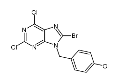 8-bromo-2,6-dichloro-9-[(4-chlorophenyl)methyl]-9H-purine结构式
