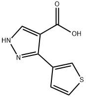 3-(噻吩-3-基)-1H-吡唑-4-羧酸结构式