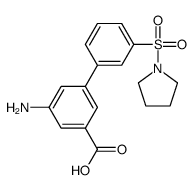 3-amino-5-(3-pyrrolidin-1-ylsulfonylphenyl)benzoic acid结构式