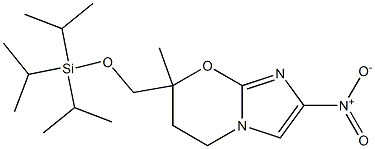 7-methyl-2-nitro-7-(((triisopropylsilyl)oxy)methyl)-6,7-dihydro-5H-imidazo[2,1-b][1,3]oxazine结构式