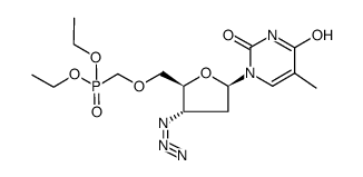 5'-O-((diethylphosphono)methyl)-3'-azido-3'-deoxythymidine Structure