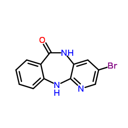 3-Bromo-1,5-dihydro-6H-pyrido[2,3-b][1,4]benzodiazepin-6-one结构式
