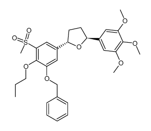 trans-2-(3-benzyloxy-4-propoxy-5-methylsulfonylphenyl)-5-(3,4,5-trimethoxyphenyl)-tetrahydrofuran Structure