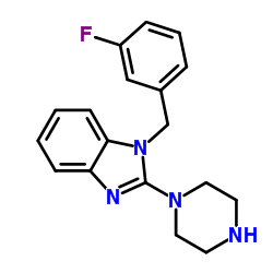 1-(3-Fluorobenzyl)-2-(1-piperazinyl)-1H-benzimidazole结构式