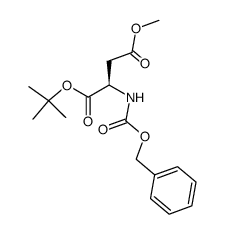 N-((phenylmethoxy)carbonyl)-D-aspartic acid, 1-(1,1-dimethylethyl) 4-methyl ester Structure