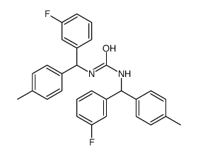 1,3-bis[(3-fluorophenyl)-(4-methylphenyl)methyl]urea结构式