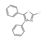 2,3-diphenyl-1-thia-4-aza-3-azoniacyclopent-2-ene-5-thione structure