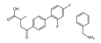 4-[4-(2,4-difluorophenyl)phenyl]-2-methyl-4-oxobutanoic acid,phenylmethanamine Structure