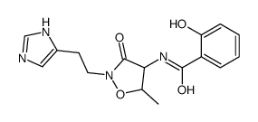 2-hydroxy-N-[2-[2-(1H-imidazol-5-yl)ethyl]-5-methyl-3-oxo-1,2-oxazolidin-4-yl]benzamide Structure