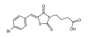 4-[5-(4-bromo-benzylidene)-4-oxo-2-thioxo-thiazolidin-3-yl]-butyric acid structure