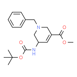 methyl 1-benzyl-5-(tert-butoxycarbonylamino)-1,2,5,6-tetrahydropyridine-3-carboxylate structure