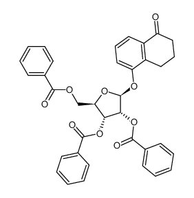 1(2H)-Naphthalenone, 3,4-dihydro-5-(2,3,5-tri-O-benzoyl-.beta.-D-ribofuranosyl)oxy-结构式