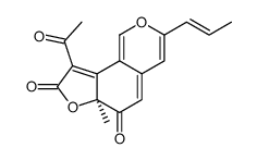 (6aS)-9-acetyl-6a-methyl-3-[(E)-prop-1-enyl]furo[2,3-h]isochromene-6,8-dione结构式