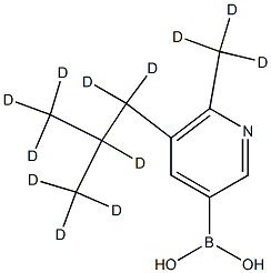 (6-(methyl-d3)-5-(2-(methyl-d3)propyl-1,1,2,3,3,3-d6)pyridin-3-yl)boronic acid结构式