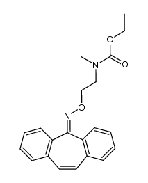 O-[2-(N-Ethoxycarbonyl-N-methyl-amino)-ethyl]-5H-dibenzo[a,d]cyclohepten-5-on-oxim结构式
