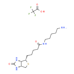 1H-Thieno[3,4-d]imidazole-4-pentanamide, N-(5-aminopentyl)hexahydro-2-oxo-, (3aS,4S,6aR)-, Mono(trifluoroacetate) structure