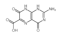 2-amino-4,7-dioxo-1,8-dihydropteridine-6-carboxylic acid结构式