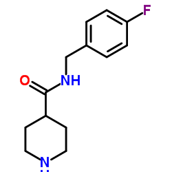 N-[(4-fluorophenyl)methyl]piperidine-4-carboxamide structure