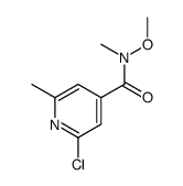 2-chloro-N-methoxy-N,6-dimethylpyridine-4-carboxamide结构式