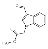 (3-甲酰基-1-吲哚)-乙酸甲酯结构式