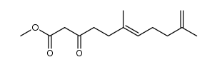 (E)-methyl 6,10-dimethyl-3-oxoundeca-6,10-dienoate结构式