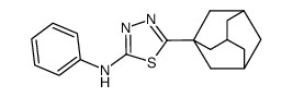 (5-Adamantan-1-yl-[1,3,4]thiadiazol-2-yl)-phenyl-amine结构式