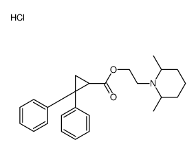 2-(2,6-dimethyl-1-piperidyl)ethyl 2,2-diphenylcyclopropane-1-carboxyla te hydrochloride structure