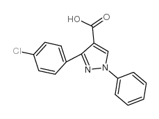 3-(4-氯苯基)-1-苯基-1H-吡唑-4-羧酸结构式