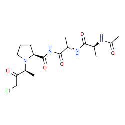 N-acetylalanyl-alanyl-prolyl-alanine chloromethyl ketone结构式