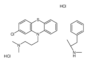 3-(2-chlorophenothiazin-10-yl)-N,N-dimethylpropan-1-amine,(2S)-N-methyl-1-phenylpropan-2-amine,dihydrochloride结构式