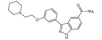 3-(3-(2-(piperidin-1-yl)ethoxy)phenyl)-1H-indazole-5-carboxamide结构式