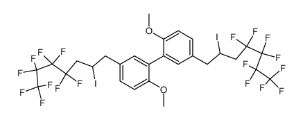 2,2'-Dimethoxy-5,5'-bis-(4,4,5,5,6,6,7,7,7-nonafluoro-2-iodo-heptyl)-biphenyl结构式